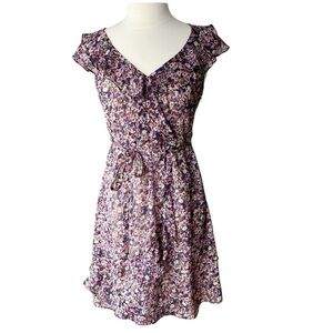 ELLE Chiffon Ruffle Floral Dress sz. XS